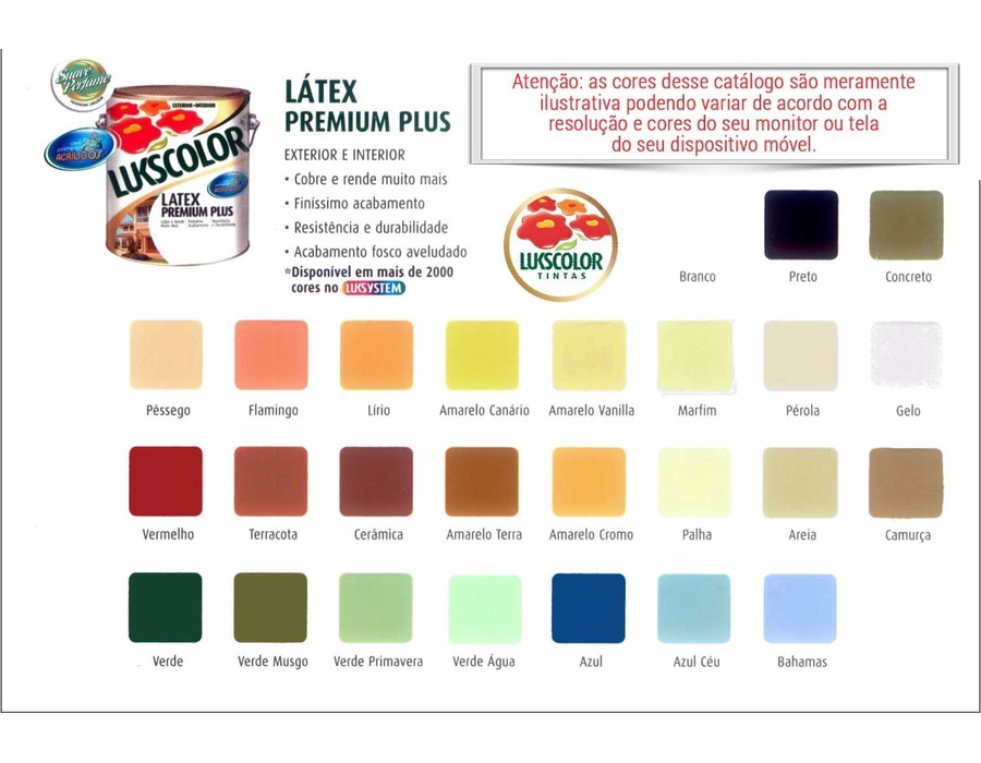 Tinta Látex Tradição Galão 3,600 Litros Lukscolor | Cores Vivas Home Center