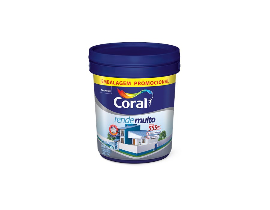 TINTA ACRÍLICA FOSCO BRANCO NEVE RENDE MUITO 20L CORAL | TINTAS JD