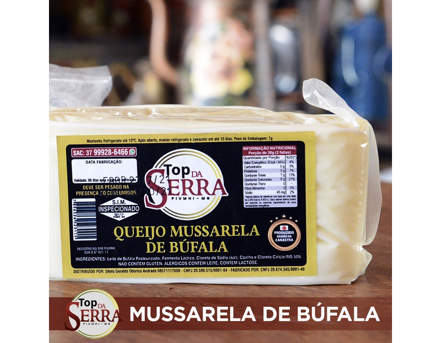 Mussarela De BÚfala Barra QUEIJOS TOP DA SERRA