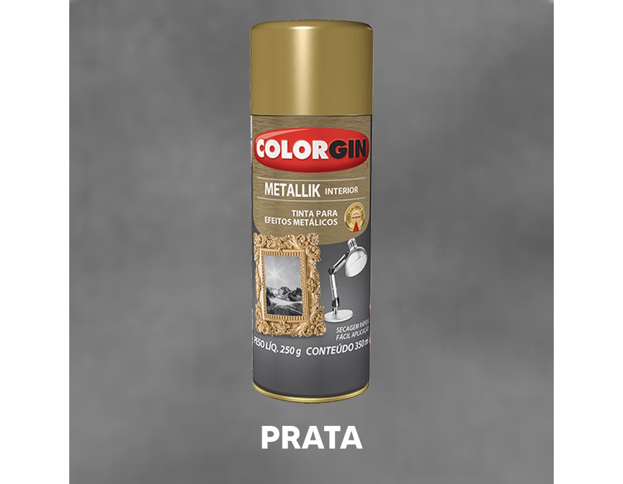 Spray Metallik Colorgin - Prata | VIVA COR TINTAS