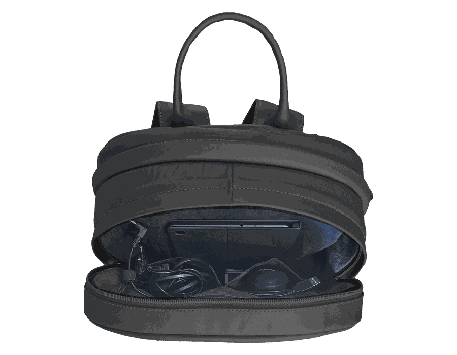 MOCHILA PARA NOTEBOOK WORKSPACE - COURO LEGÍTIMO - PRETA