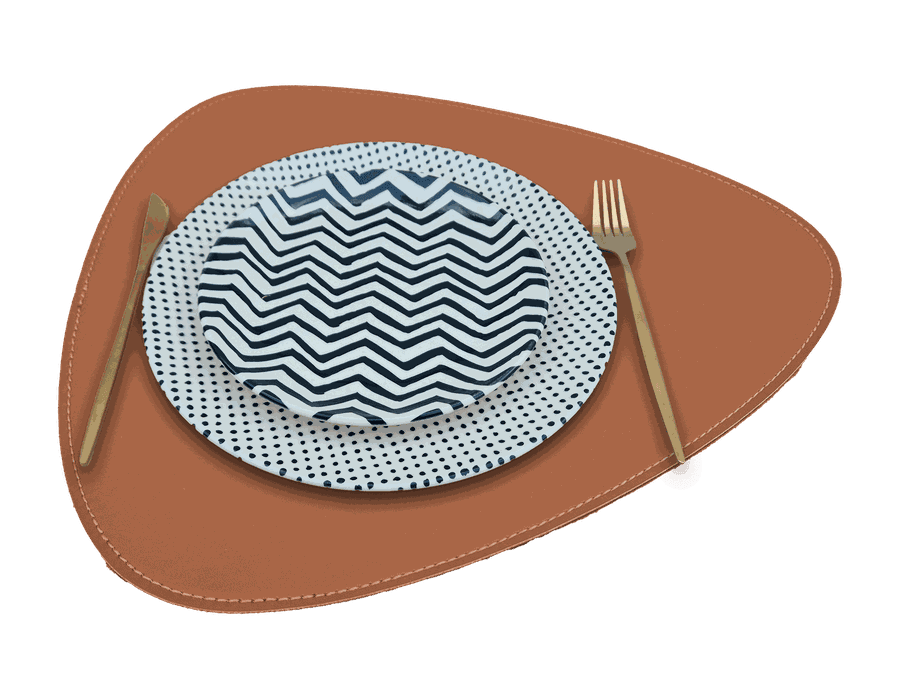 Jogo Americano Palheta + Porta Copos - Kit Com 6 - Cor: Caramelo
