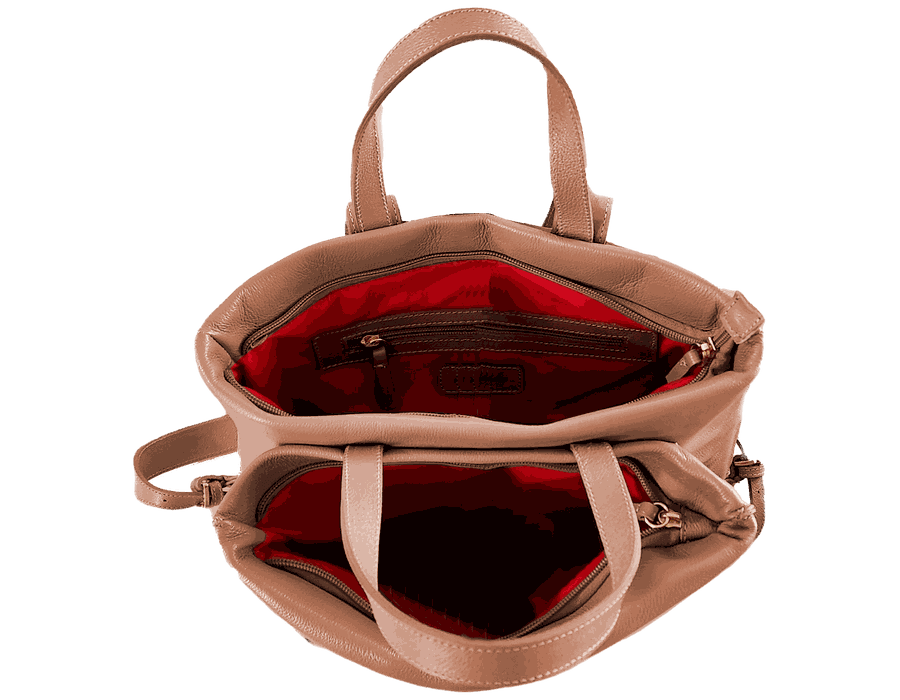Mochila Isabella - Camel - Couro Legítimo