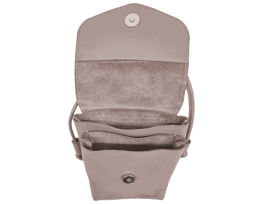 Bolsa Feminina PokeBag - Couro Legítimo - Rosê