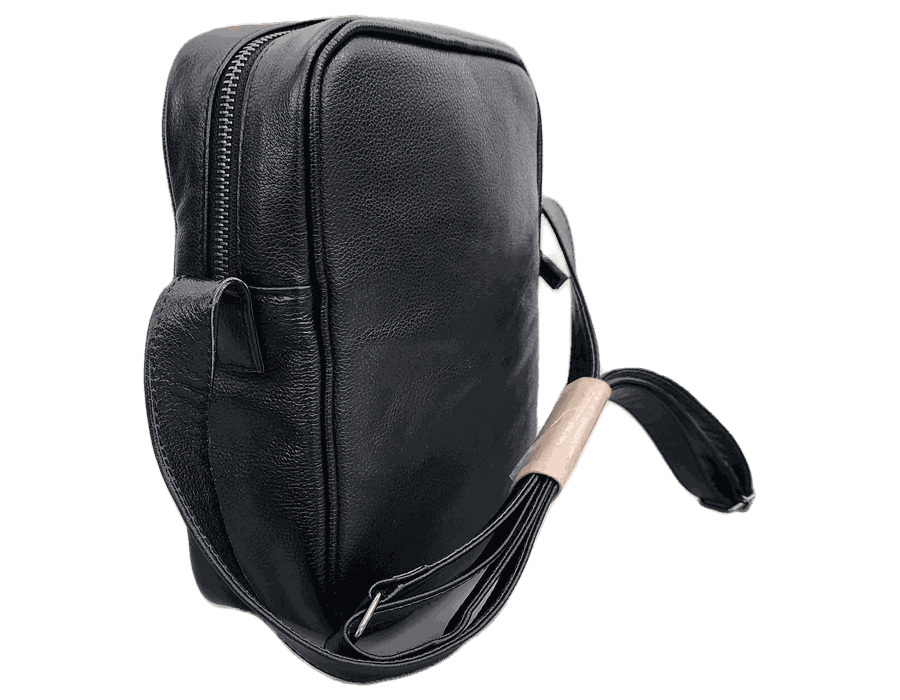 Bolsa UNISEX Shoulder Bag - Preta - COURO LEGÍTIMO