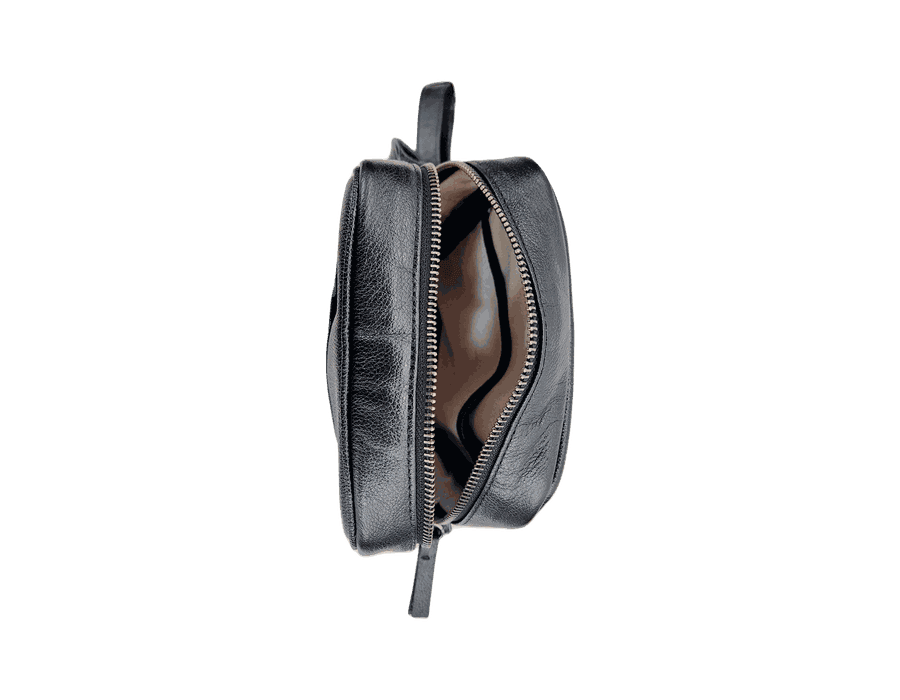 Bolsa UNISEX Shoulder Bag - Preta - COURO LEGÍTIMO