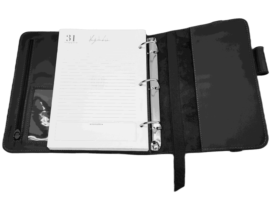 Agenda WorkSpace Luxo - PRETO - Couro Legítimo