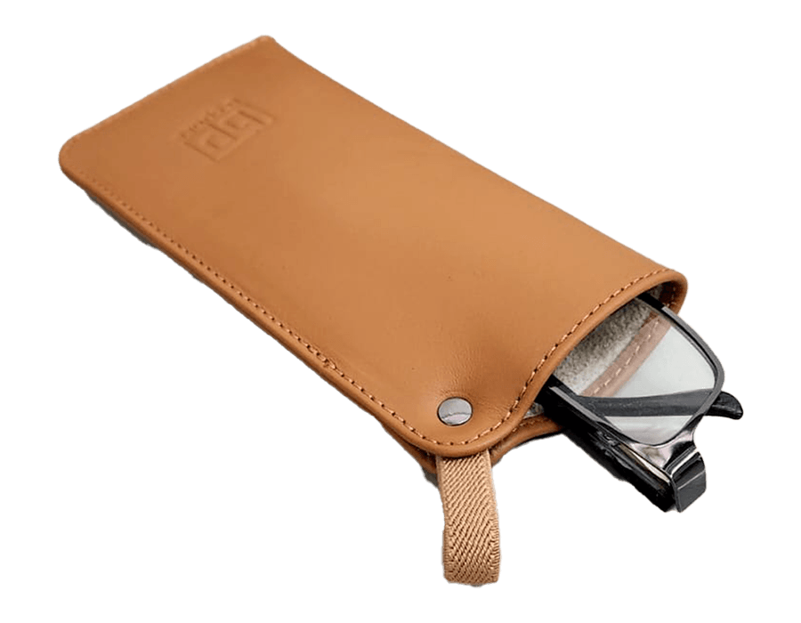 Estojo Porta Óculos Flex - Caramelo - COURO LEGÍTIMO
