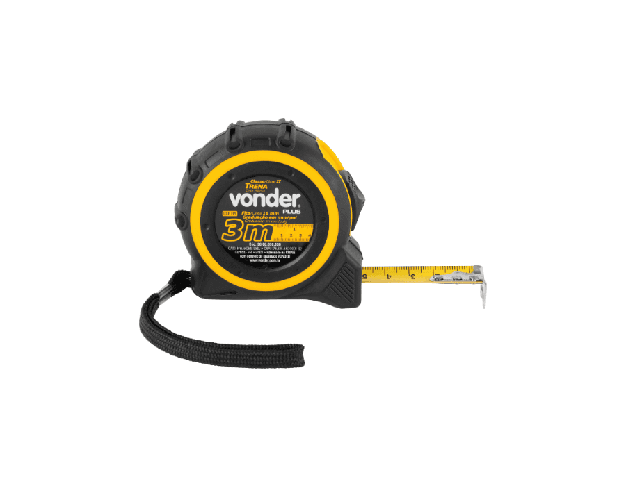 Trena curta de aço 3 m x 16 mm VONDER PLUS