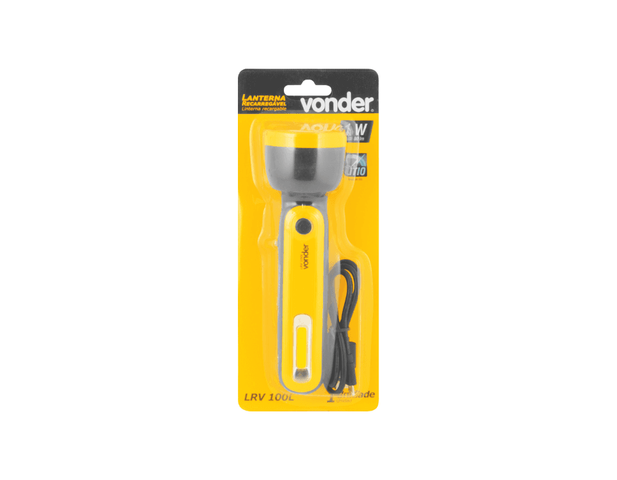 Lanterna recarregável, 80-100 lúmens, bateria de lítio, LRV 100L, VONDER