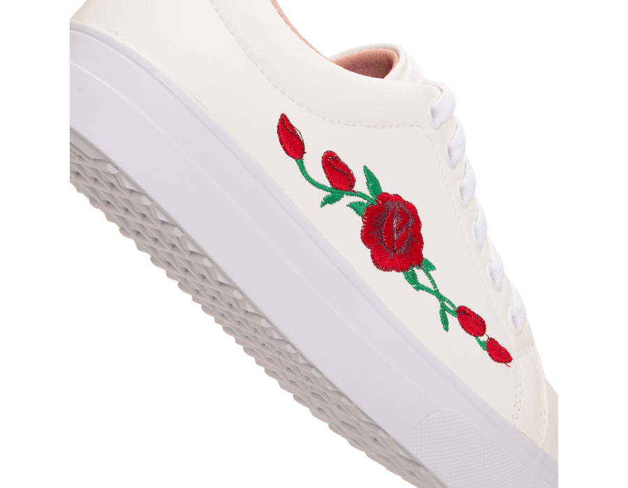 Tênis Siena Bordado Flor Dk Shoes Branco