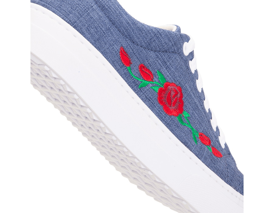 Tênis Siena Bordado Flor Dk Shoes Jeans Claro