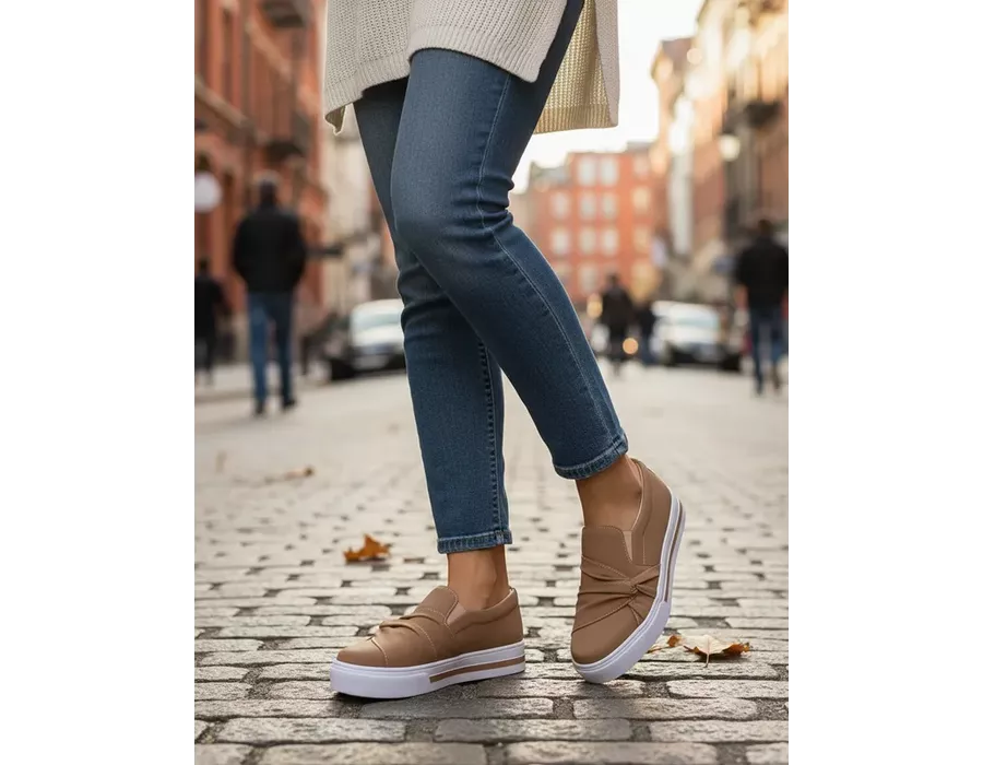 Tênis Slip On Nó Lateral Dk Shoes Chocolate