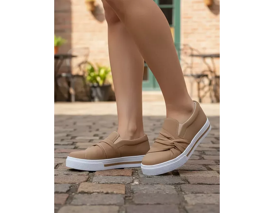 Tênis Slip On Nó Lateral Dk Shoes Chocolate