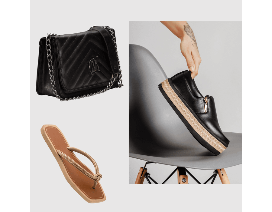 Kit 3 Bolsa Chinela e Tênis