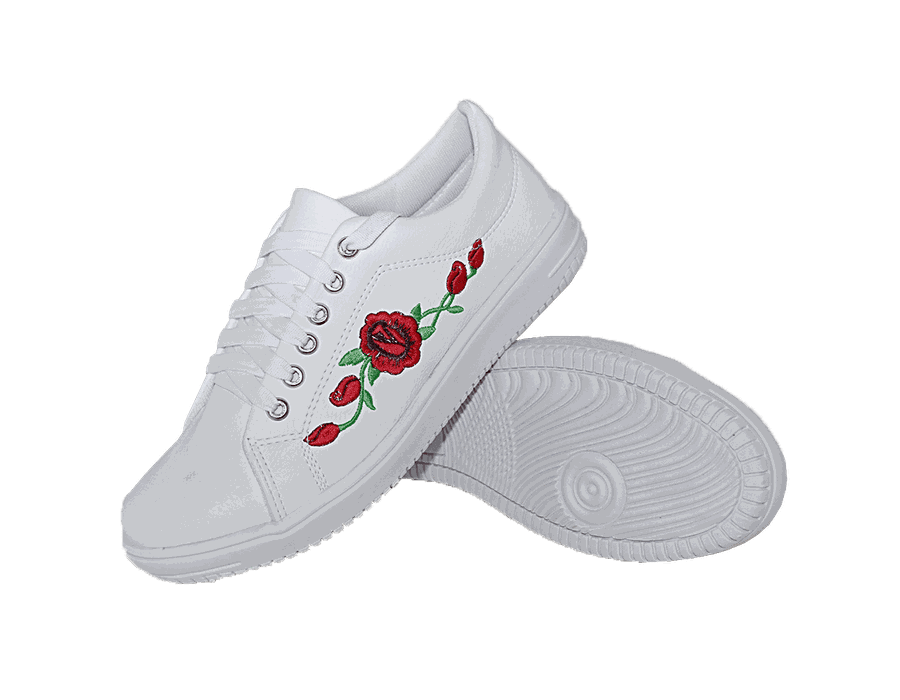 Tênis Siena Bordado Flor Dk Shoes Branco