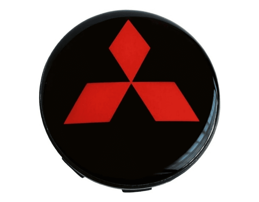 Kit 4 Calotinhas Centro de Roda Mitsubishi Triton – Estilo Preto com Vermelho + Encaixe Firme nas Rodas Originais