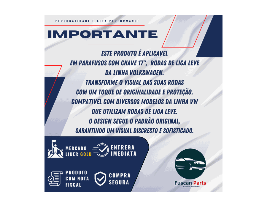 Kit 20 Capas de Parafuso 17mm VW Preto + Chave – Acabamento e Proteção
