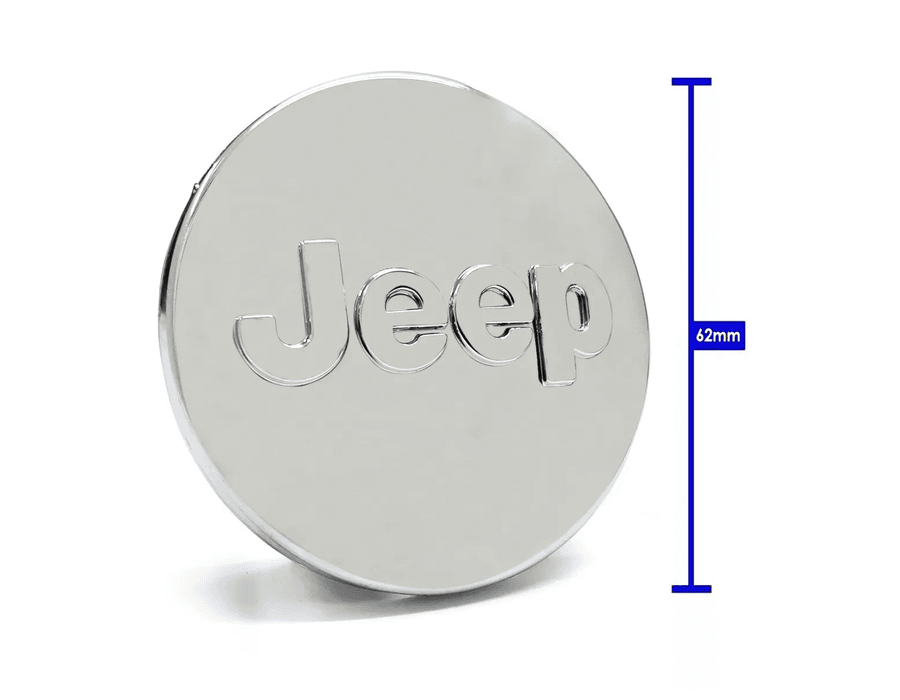 Kit 4 Calotinhas Jeep Cromadas – Brilho e Estilo nas Rodas do Seu Renegade ou Compass