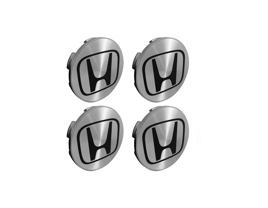 Kit 4 Calotinhas Miolo de Roda New Civic/CRV/HRV com Emblema Escovado – Original Honda