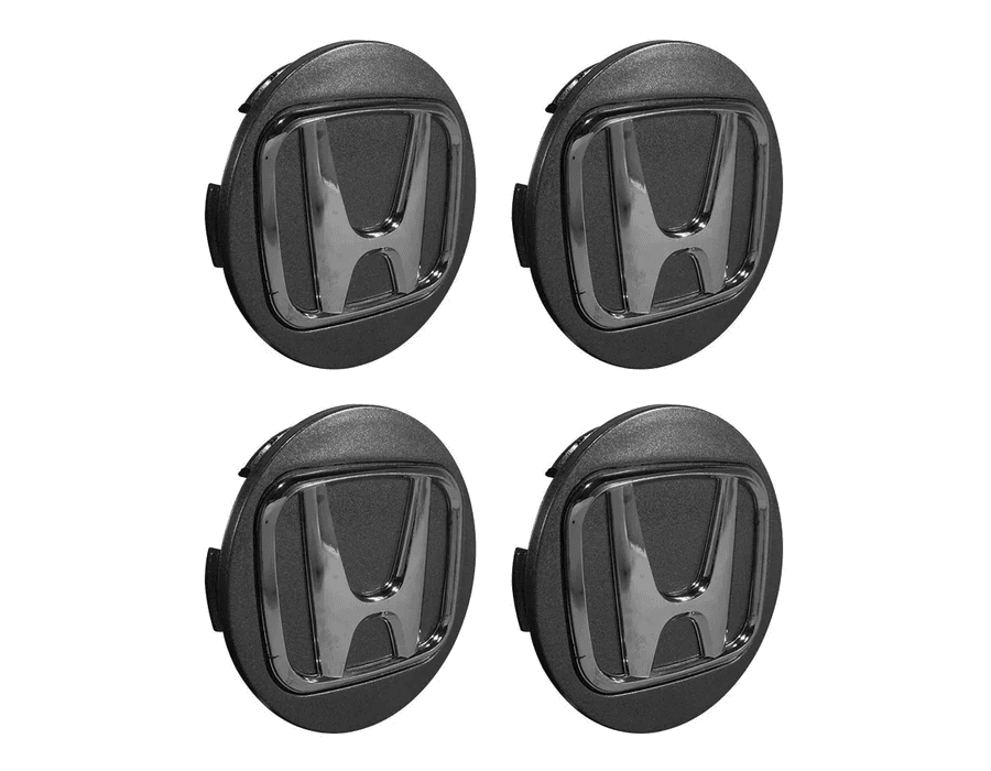 Kit 4 Calotinhas Honda Civic Grafite com Logo Cromado – Estilo e Originalidade nas Rodas do Seu Honda