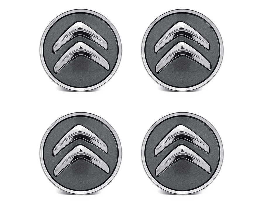 Kit 4 Calotinhas Citroën Grafite – Acabamento Sofisticado e Encaixe Perfeito para Rodas Originais