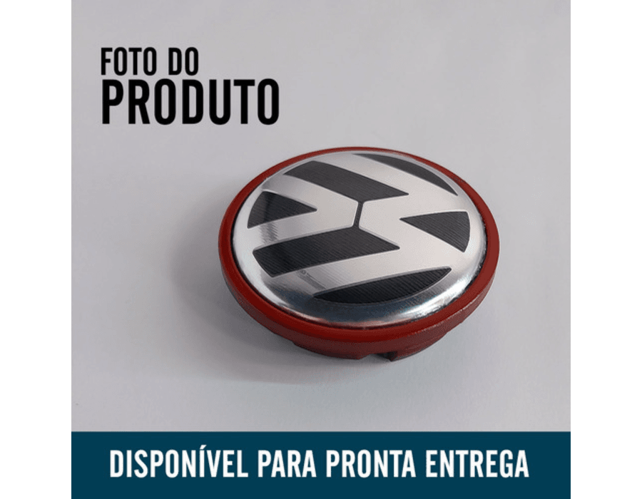 Kit 4 Calotinhas Centro de Roda VW Jetta/Amarok – Com Borda Vermelha + Estilo Esportivo Premium