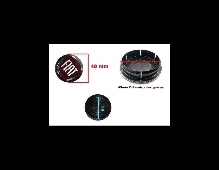KIT 4 CALOTINHA FIAT VERMELHO ACRILICO