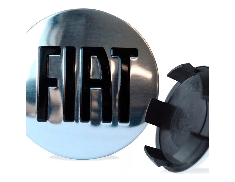 Kit 4 Calotinhas Miolo de Roda Fiat Toro/Freemont com Emblema Cromado – Acabamento Premium