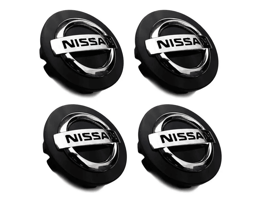 Kit 4 Calotinhas Nissan Preto com Boton Cromado – Estilo e Encaixe Perfeito