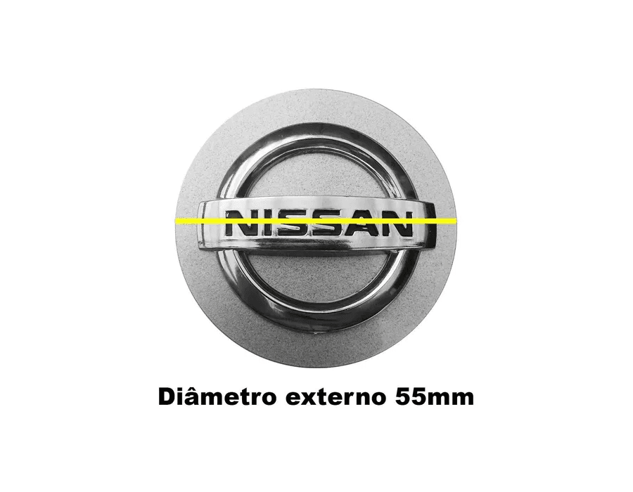 Kit 4 Calotinhas Nissan Prata com Boton Cromado – Visual Original e Encaixe Preciso