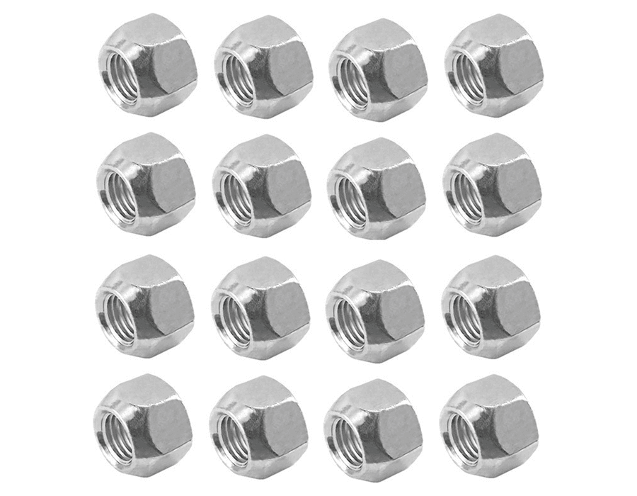 Kit 16 Porcas Vazadas Cromadas – Ideal para Rodas de Ferro Ford, GM e Honda