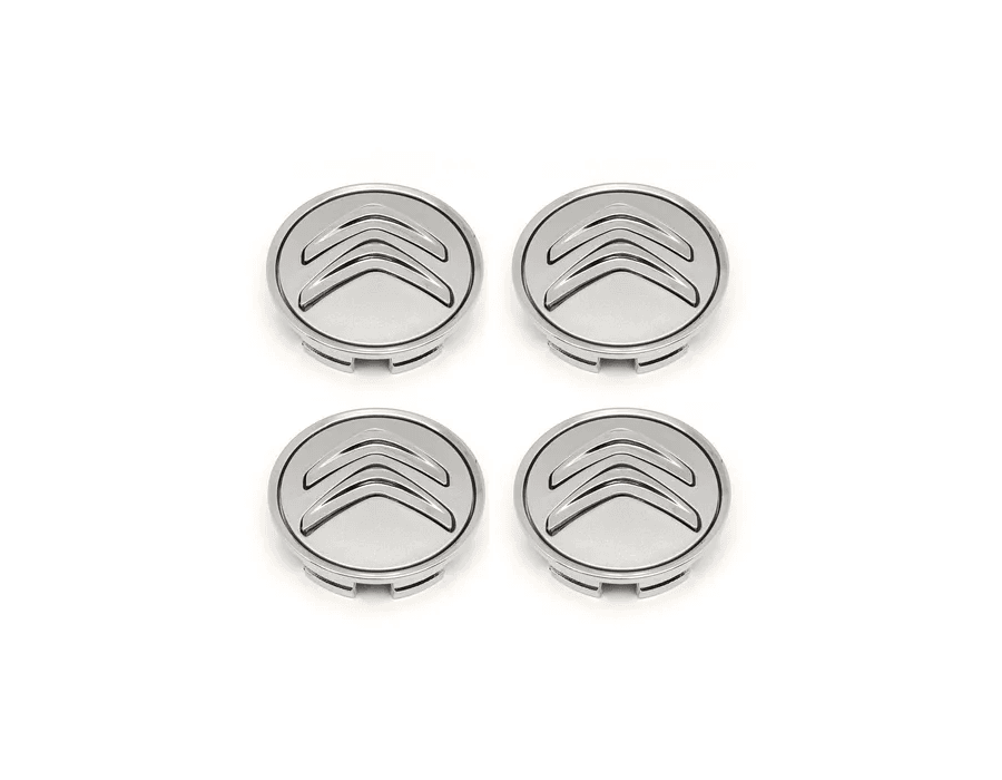 Kit 4 Calotinhas Citroën Prata – Visual Original com Encaixe Preciso para Rodas C3, C4, DS3 e Mais