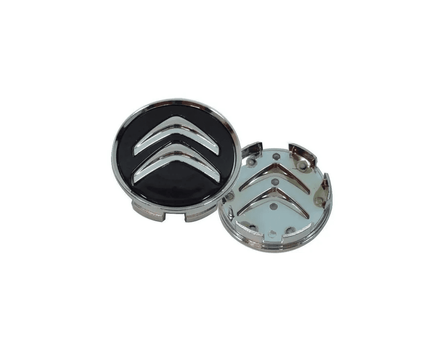 Kit 4 Calotinhas Citroën Preto – Acabamento Premium para Rodas Originais C3, C4, DS3 e DS4