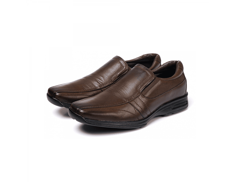 Sapato Social Masculino Comfort em Couro Bovino Brown