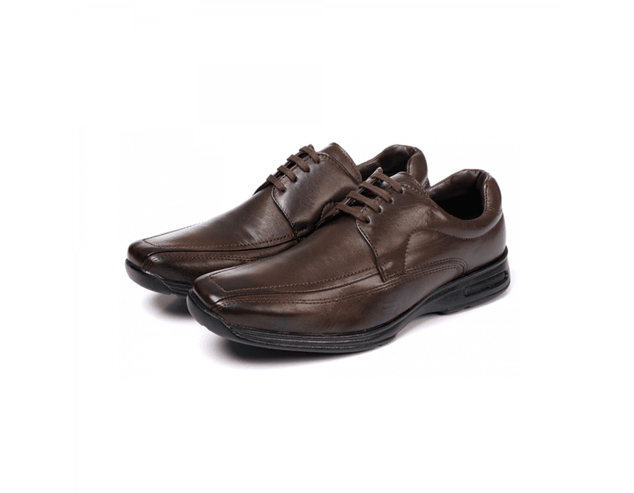 Sapato Social Masculino Comfort de Amarrar em Couro Bovino Brown