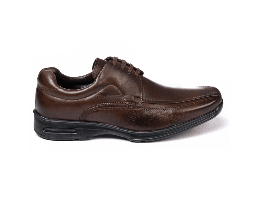 Sapato Social Masculino Comfort de Amarrar em Couro Bovino Brown
