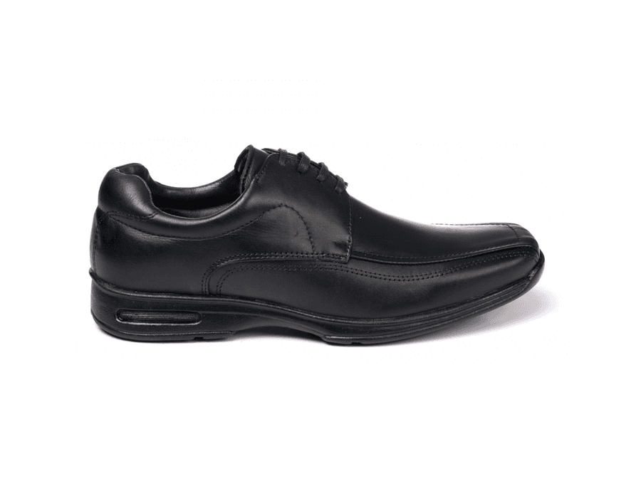 Sapato Social Masculino Comfort de Amarrar em Couro Bovino Preto
