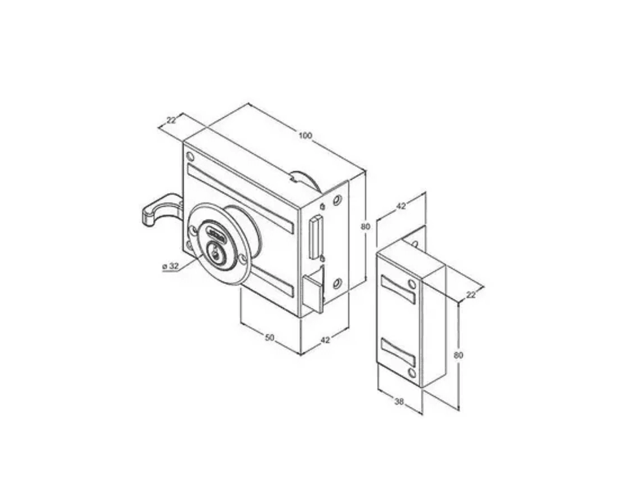 Fechadura Portão Inox 701/100 STAM Rede Construir Milmart