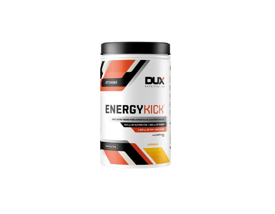 Energy Kick Pré e Intra Treino Eletrólitos com Palatinose 1kg Laranja