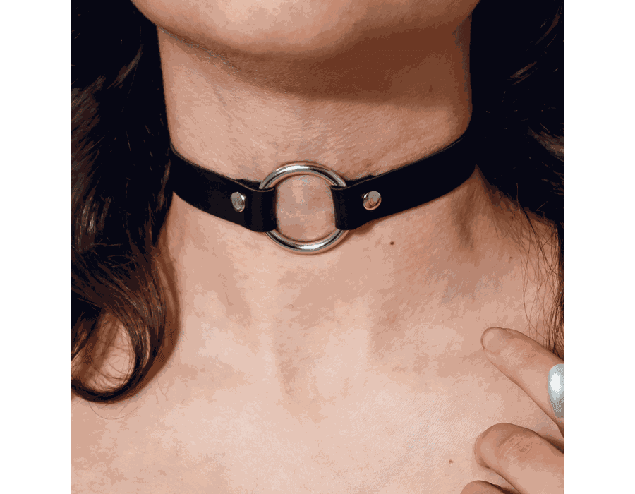 Choker Gargantilha com Argola Prateada