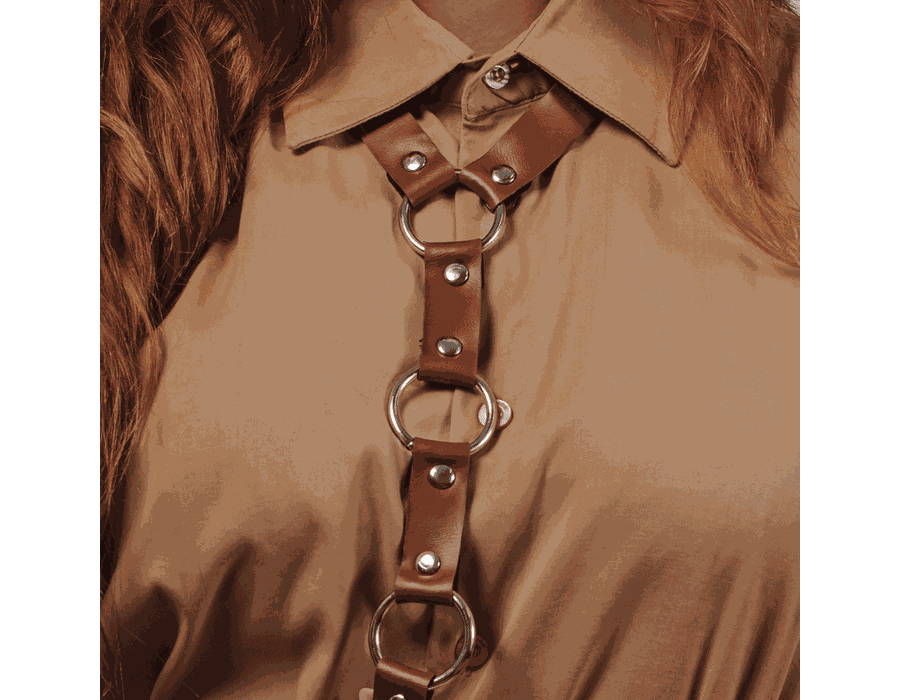 Harness Marrom de Corpo com Três Argolas