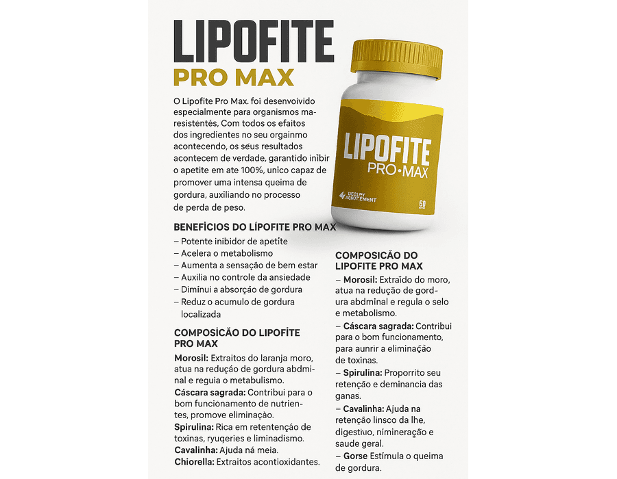 LipoFite ProMax - Termogênico Natural Avançado