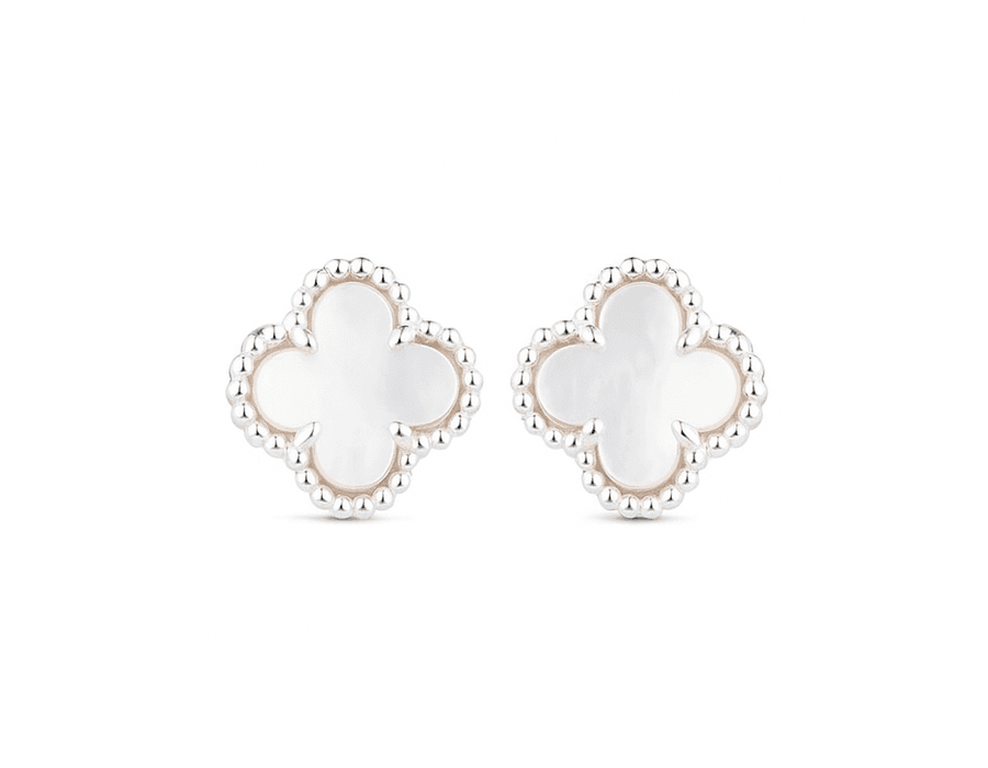 Brinco Trevo Madreperola Prata 925 - 6111 - MEDALS STORE