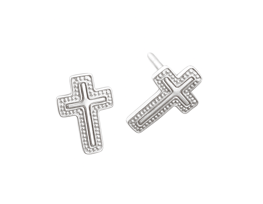 Brinco Cruz M Prata 925 - 6007 - MEDALS STORE