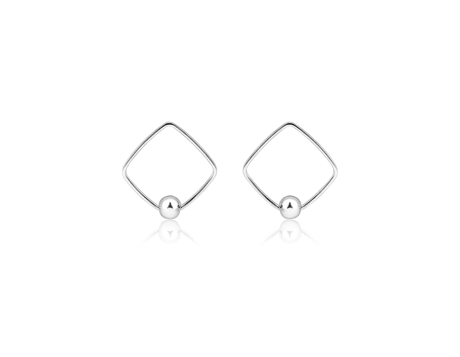 Brinco Quadrado Vazado Prata 925 - 6050 - MEDALS STORE