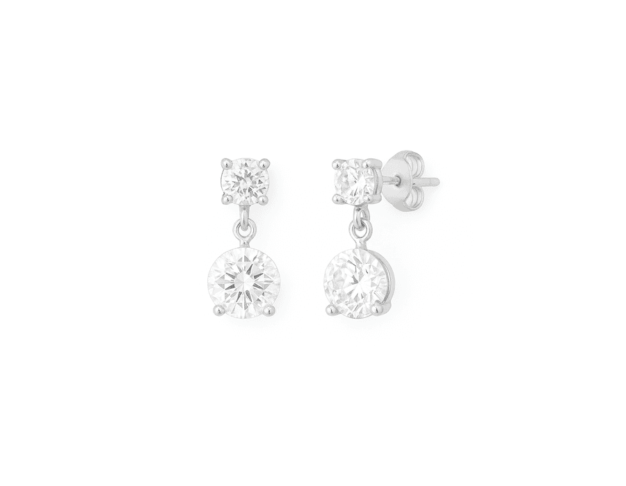 Brinco Pendulo Cristal Prata 925 - 6026 - MEDALS STORE