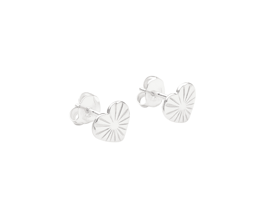 Brinco Coração Risc Chapa Prata 925 - 6087 - MEDALS STORE