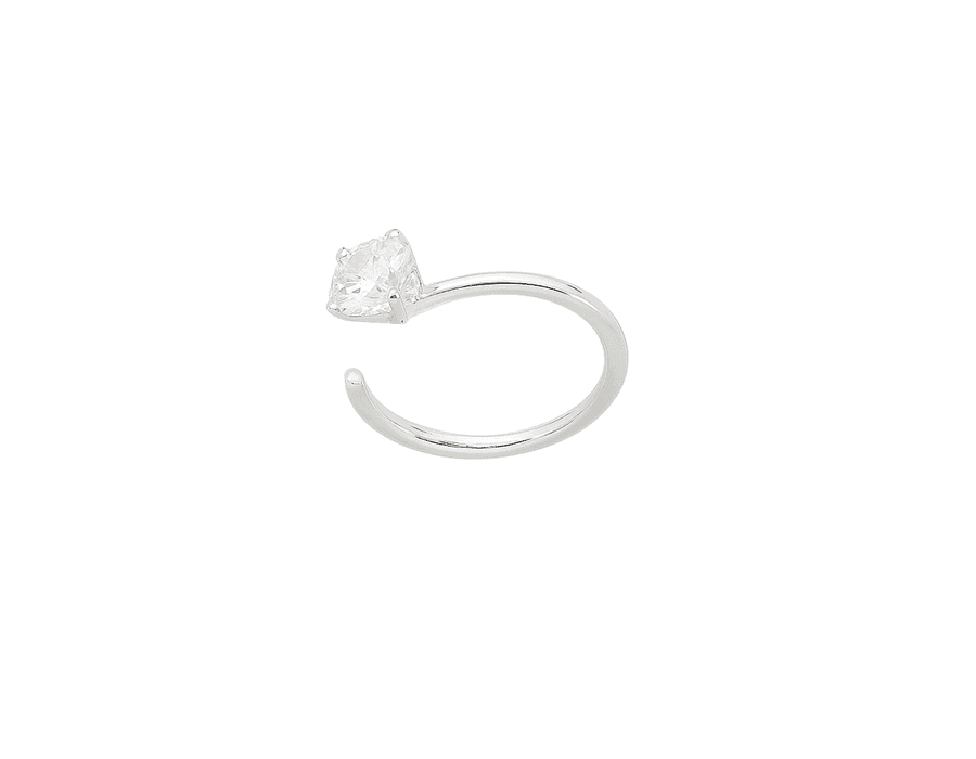 Piercing de Nariz Argola Com Coração Cristal Prata... - MEDALS STORE