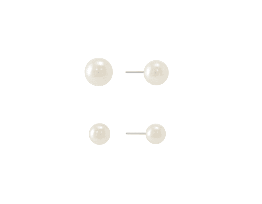 Kit Brinco Dupla Perola Prata 925 - 6133 - MEDALS STORE